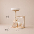 Lazy Loft - 3-Tier Wooden Cat Tree with Scratching Posts & Play Features