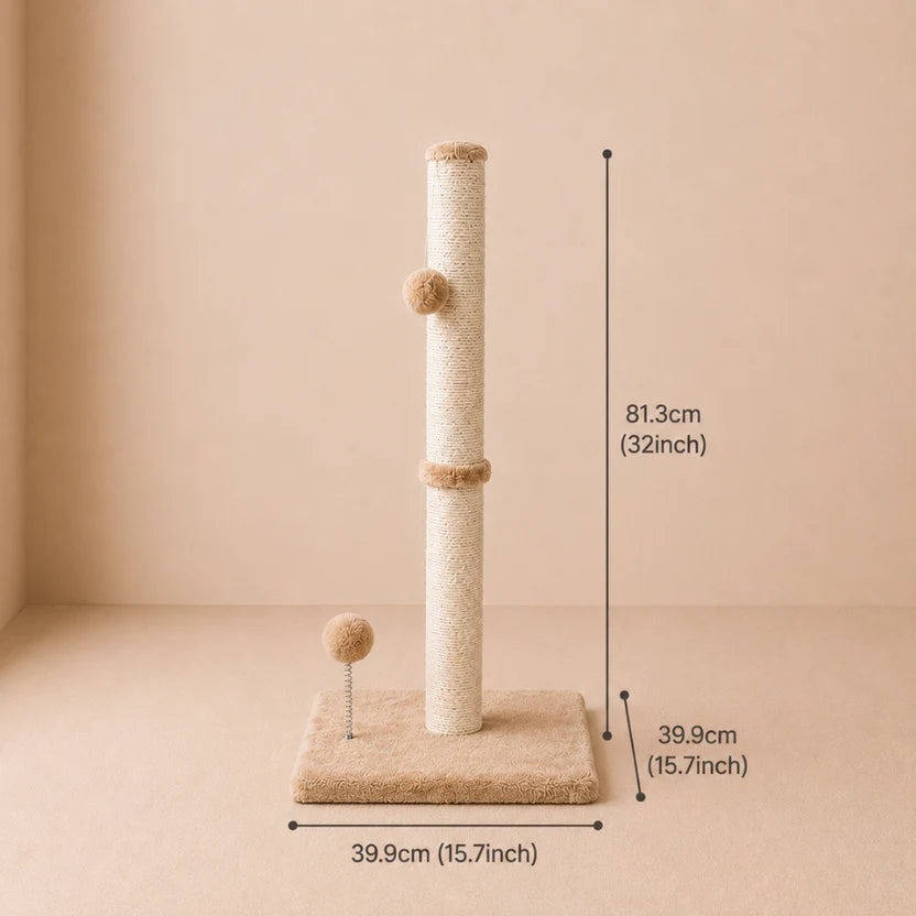 Play Perch - Premium 3-in-1 Sisal Cat Scratcher with Hanging Toys