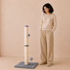 Play Perch - Premium 3-in-1 Sisal Cat Scratcher with Hanging Toys
