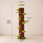 Woodland Oasis - 9-Level Floor-to-Ceiling Cat Tower with 7 Hideouts