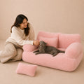 Luxe Lounge - Supportive Washable Cat Bed Sofa with Pillow