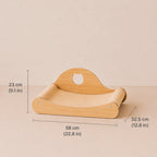 Purr Lounge - Wooden Cat Scratcher Bed with Curved Lounger