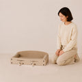 Lazy Paws - Cardboard Cat Scratcher Bed with Hanging Toy Balls for Indoor Cats