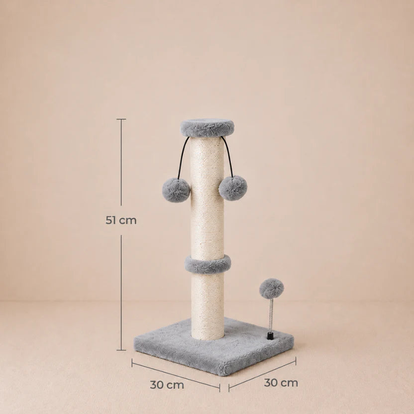 Cat Scratcher for Kittens & Cats with Natural Sisal Rope & Ball Toy
