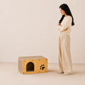 Purr Shelter - Wooden Cat House with Scratching Top for Indoor Cats