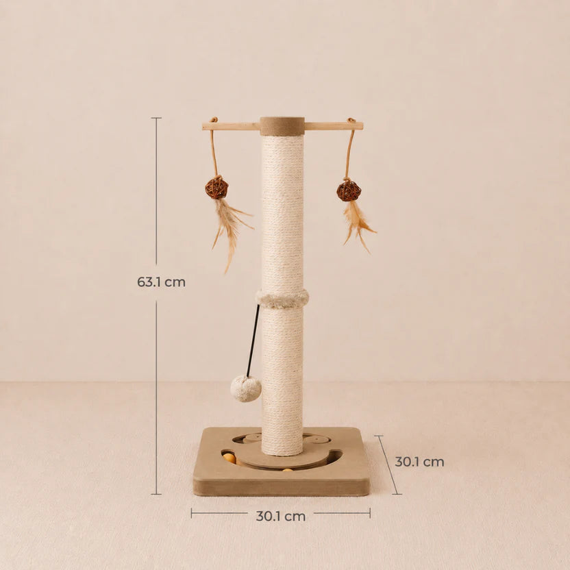 Feline Fun - Cat Scratching Post with Multiple Interactive Toys
