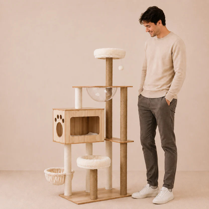 Harbor Nest - Cat Tree Tower Scratcher with Condo, House & Bed