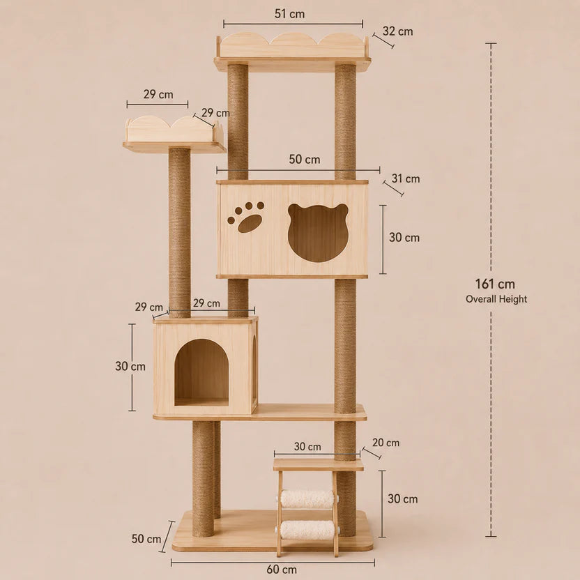 Cat Tree Tower Scratching Post with Platforms & Condo
