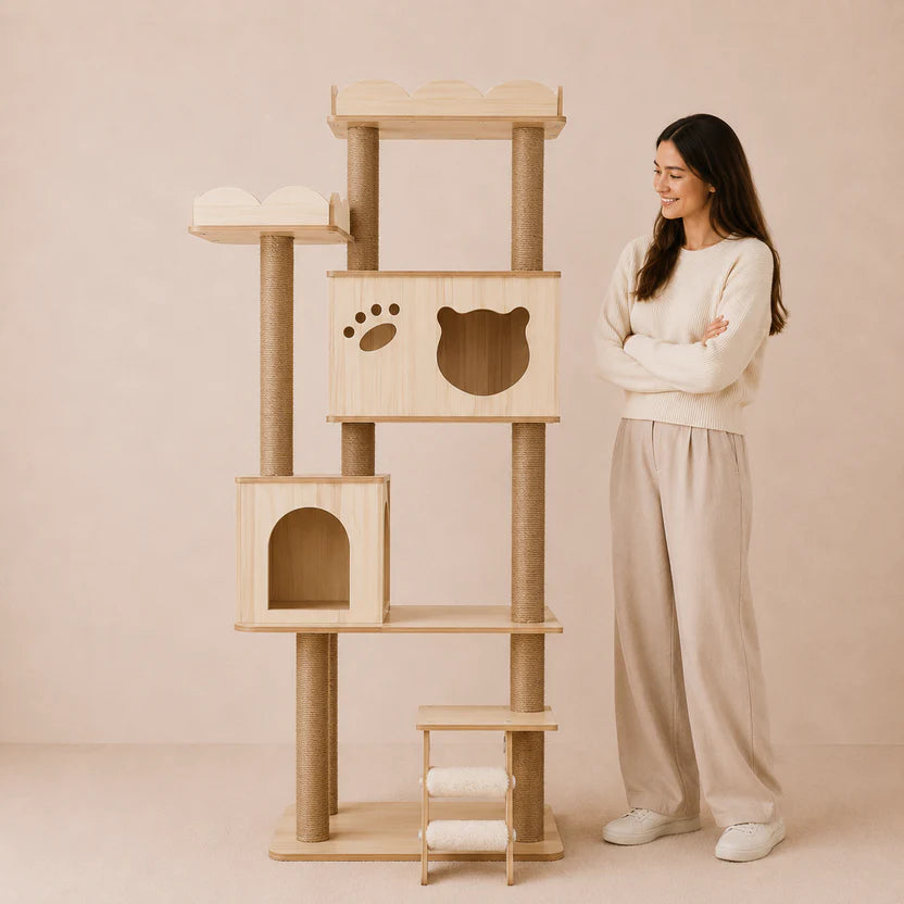 Cat Tree Tower Scratching Post with Platforms & Condo