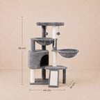 Royal Roost - Cat Tree Tower with Double Hammocks & Spacious Condo