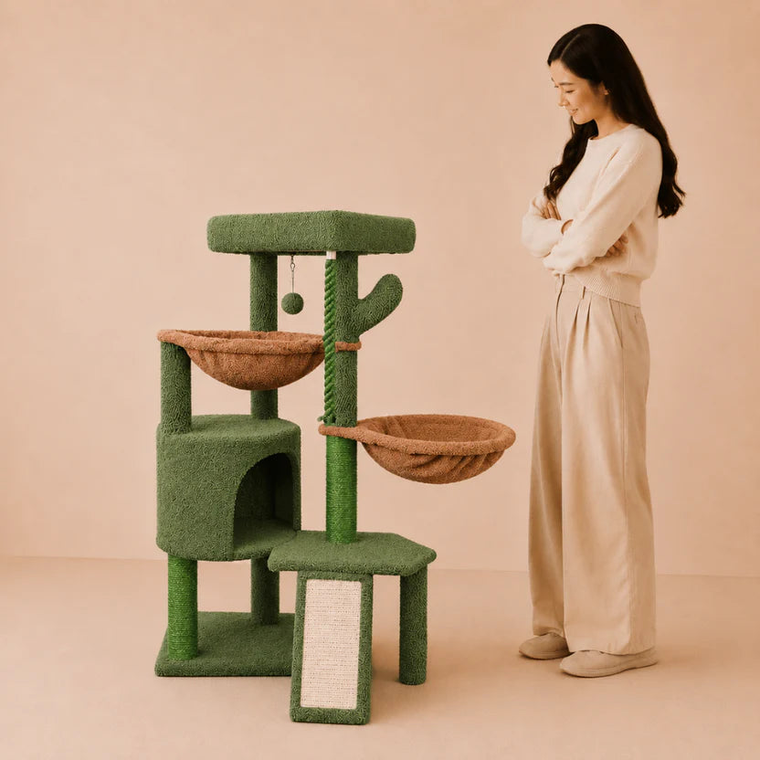 Royal Roost - Cat Tree Tower with Double Hammocks & Spacious Condo