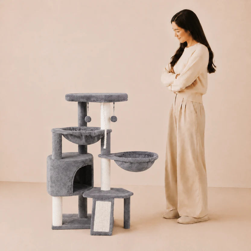 Royal Roost - Cat Tree Tower with Double Hammocks & Spacious Condo