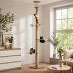 Peak Paws - Wooden Cat Tower with Climbing Platforms and Scratcher