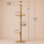 Peak Paws - Wooden Cat Tower with Climbing Platforms and Scratcher