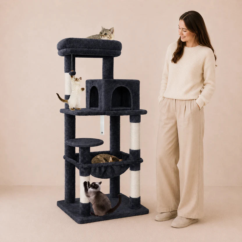 Multi-Level Cat Tower with Condo & Platforms
