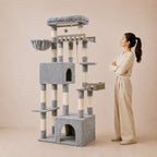Cozy Grove - Heavy Duty Cat Tree Tower with Hammock, Condos & Climbing Posts