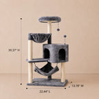 Calm Corner - Cat Tree Tower with Condo and Big Hammock