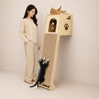 Multi-Level Indoor Cat Tree Tower with Scratching Posts & Ladder