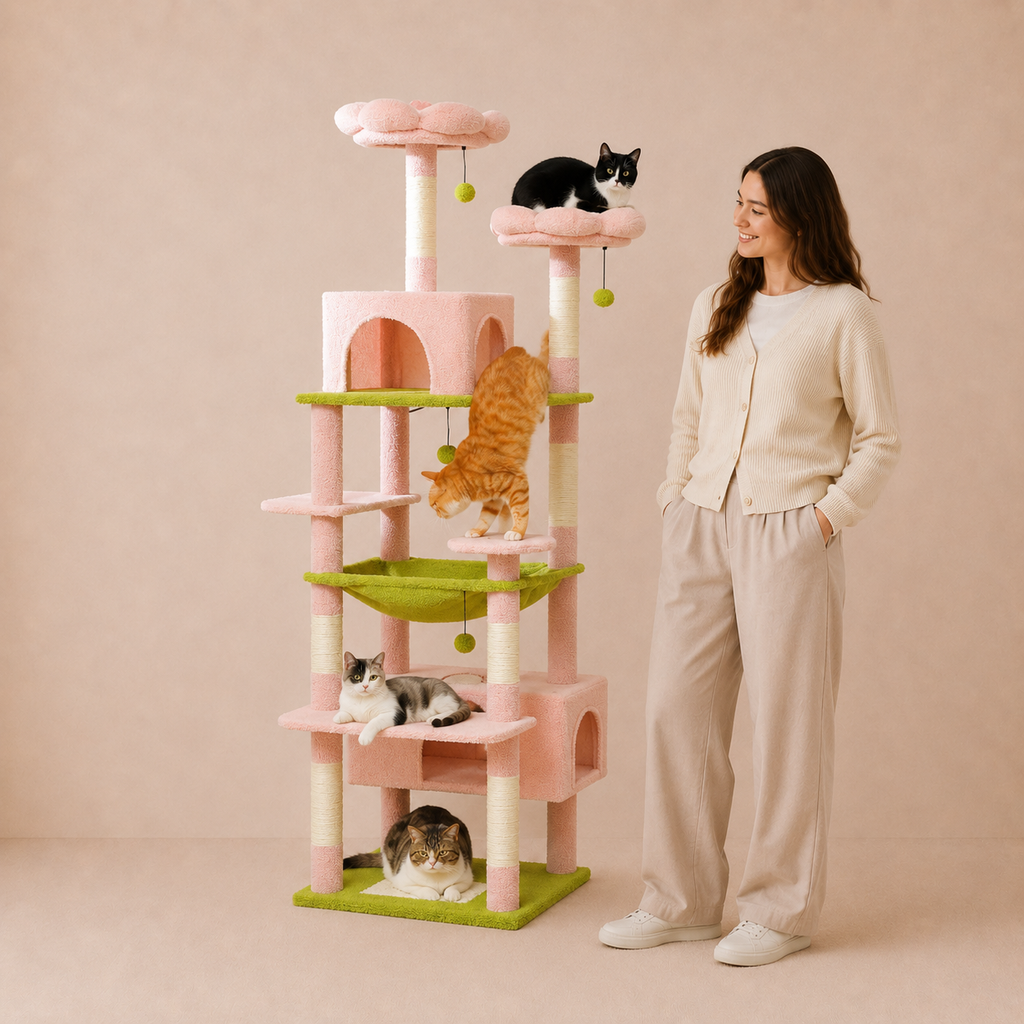 Covered Cat Tree Scratching Posts