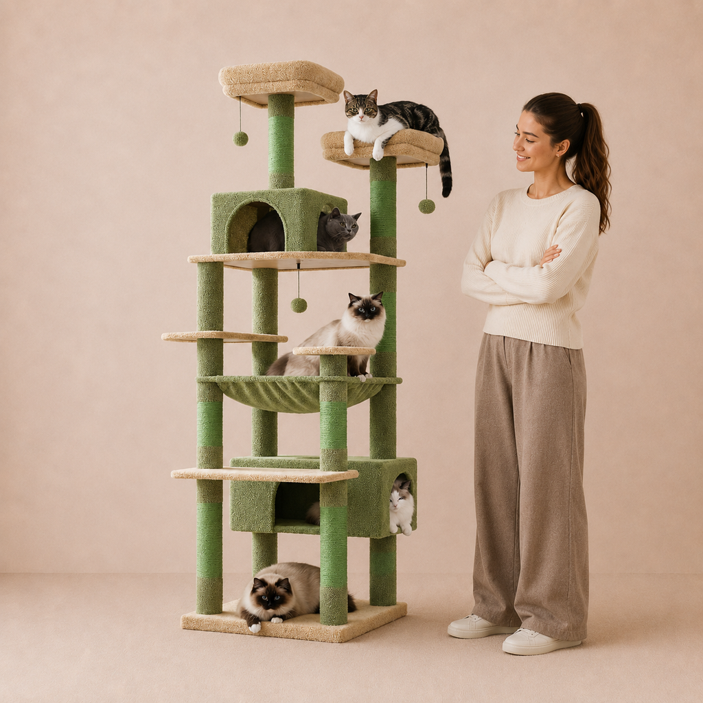 Covered Cat Tree Scratching Posts