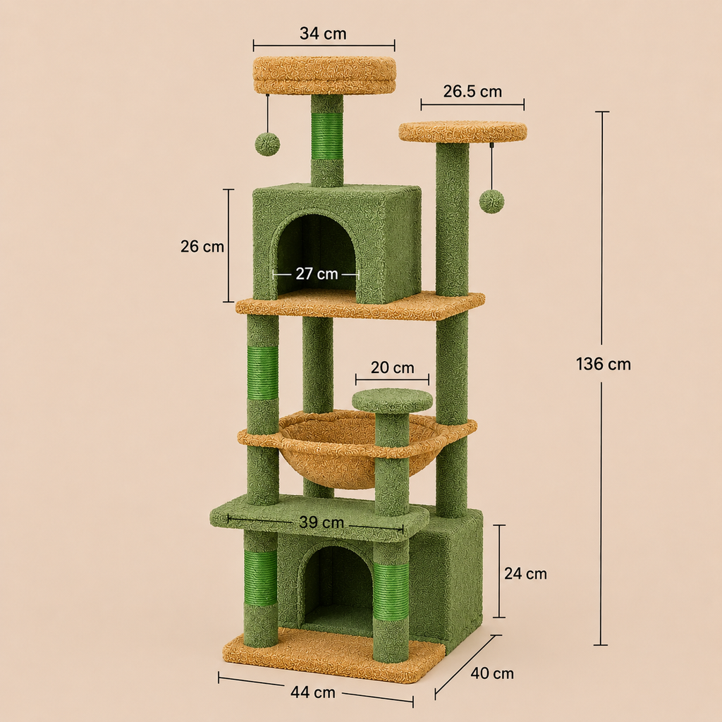 Covered Cat Tree Scratching Posts