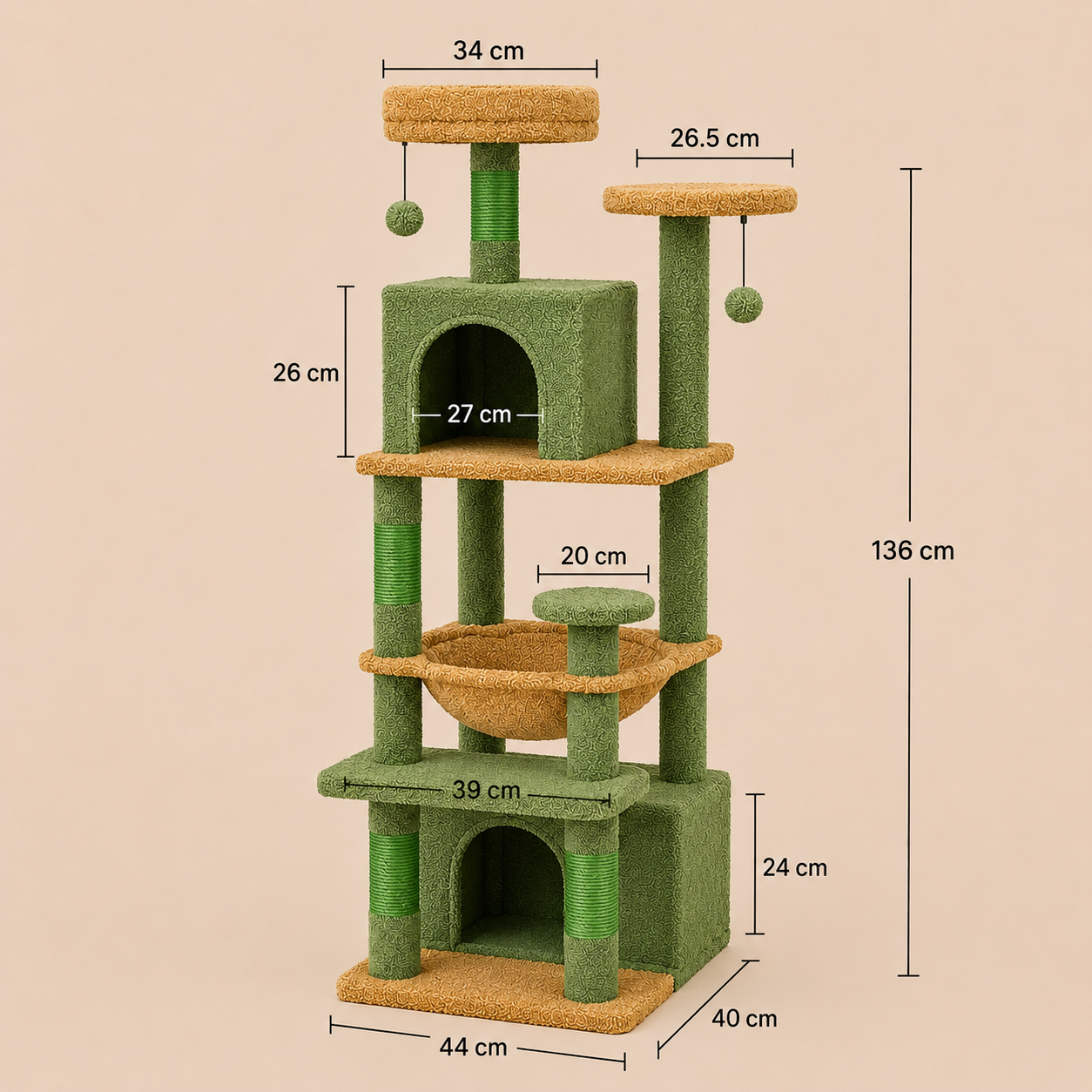 Covered Cat Tree Scratching Posts