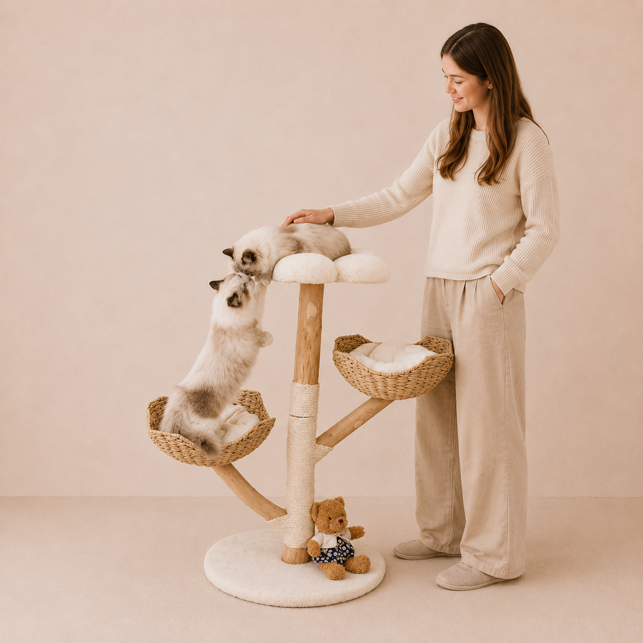 Solid Wood Cat Tree