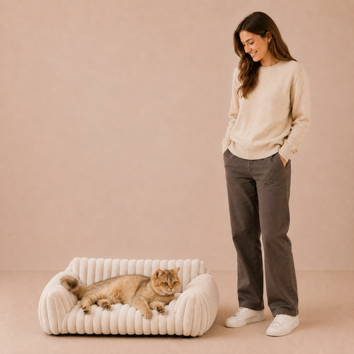 Cat beds with Premium Soft Corduroy Fleece