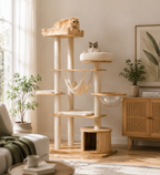 170cm Castle Oak Prestige Space Bowl Cat Tree
