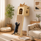 Multi-Level Indoor Cat Tree Tower with Scratching Posts & Ladder