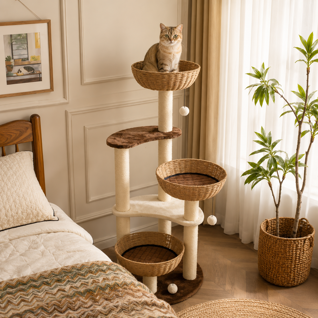 Large Cat's Modern Cat Tree Tower