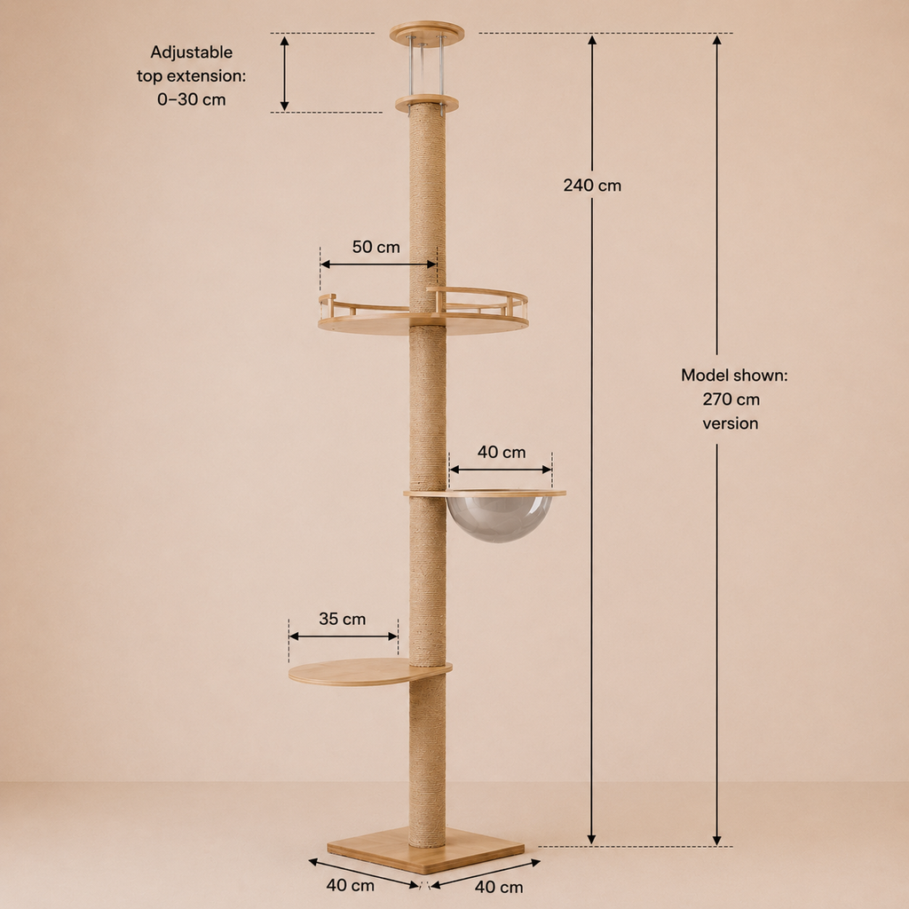 Cat Tree Wood Tower Scratching Post Scratcher