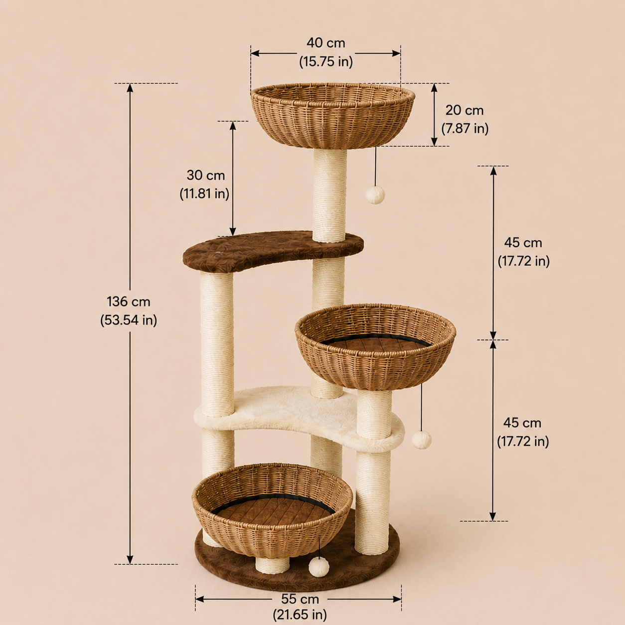 Large Cat's Modern Cat Tree Tower
