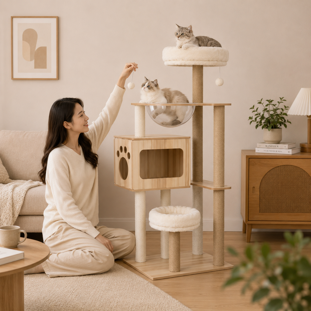Cat Tree Tower Scratcher Cats Condo House Bed