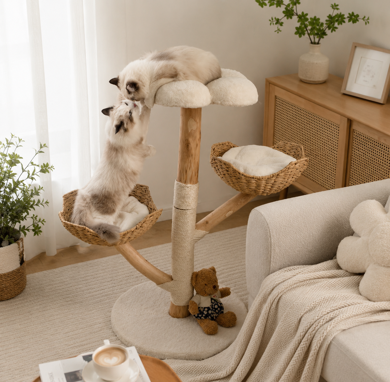 Solid Wood Cat Tree