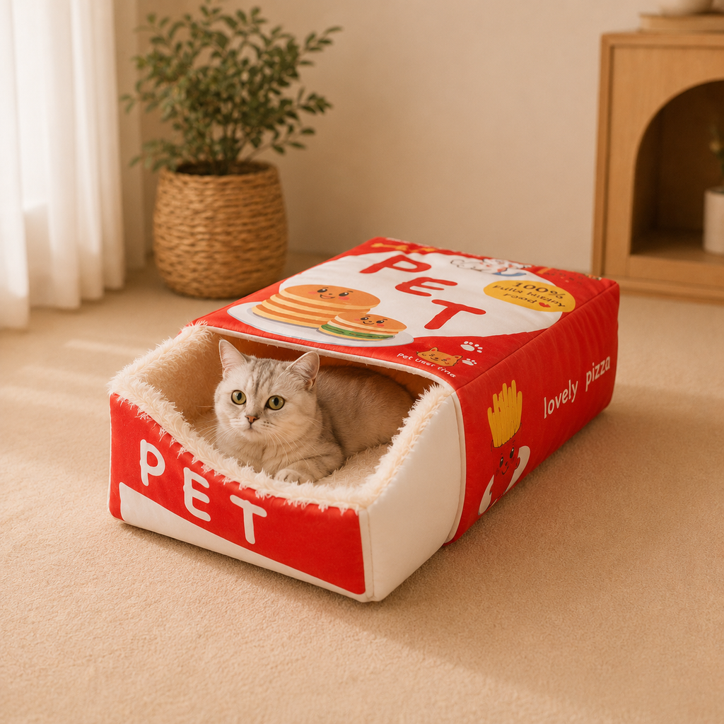 Snack Box, Cat Bed for Pets, Rectangular Fully Enclosed Safe Cookie Container