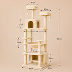 Cozy Canopy – Covered Cat Tree with Scratching Posts & Hammock