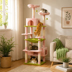 Cozy Canopy – Covered Cat Tree with Scratching Posts & Hammock
