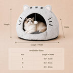 Urban Paws- Cozy Hooded Plush Cat Cave Bed