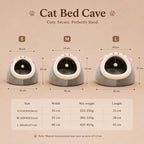 Bliss Haven - Cute Cozy Enclosed Soft Cat Cave Bed for Comfort