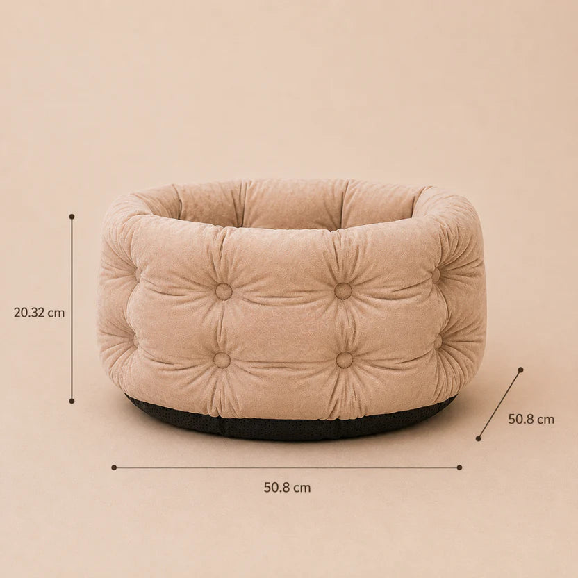 Deep Nest Cat Bed for Kittens up to 15lbs – Plush Washable Round Bed