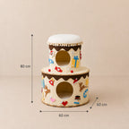Sweet Retreat - Double Layer Cake Cat House with Plush Perch