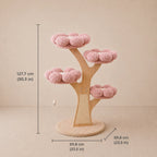 Petal Paradise - Wooden Cat Tree with Cozy Flower Perches & Scratching Post