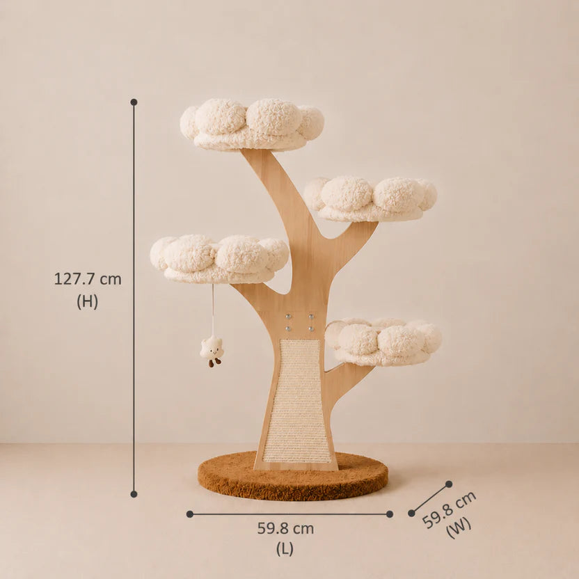 White Bloom - Flower Cat Tree with Four Plush Petal Perches