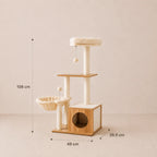 Cozy Grove - Modern Cat Tree with Cozy Condo & Hammock Basket