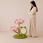 Bloom Terrace - Natural Wood Cat Tree with Flower Perches & Scratcher