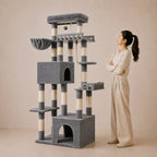 Claw Corner - Heavy Duty Cat Tree Tower for Large Cats with Hammock & Condos