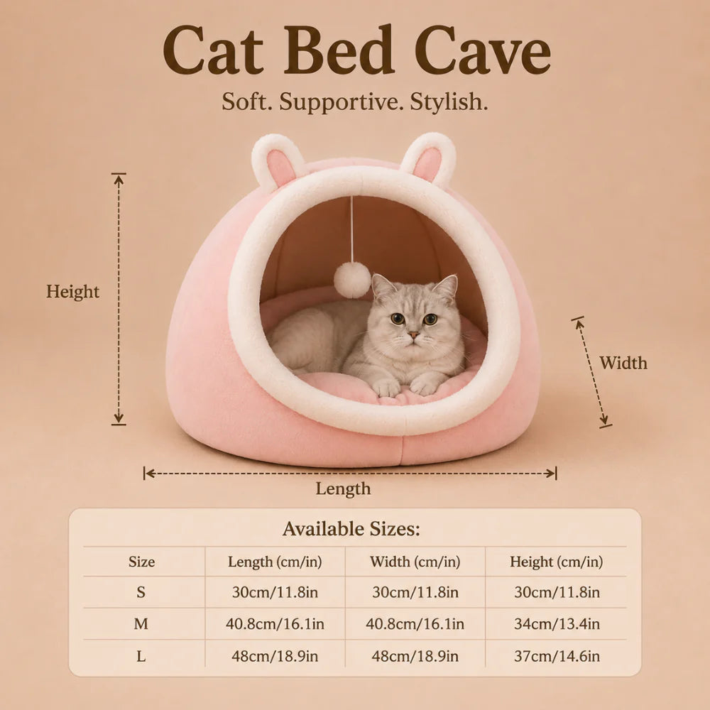 Whisker Nest - Cozy Enclosed Cat Cave Bed for Peaceful Sleep