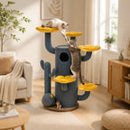 Desert Bloom - Luxe Cactus Cat Tree with Flower Perches & Condo