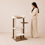 Cozy Nook - Luxury Japanese-Style Cat Tree with Large Bed